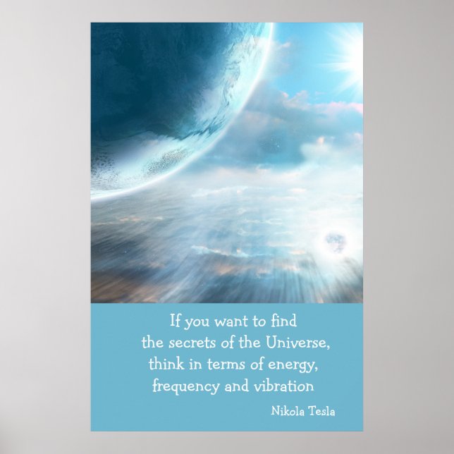 Tesla Quote Secrets of the Universe Poster (Front)