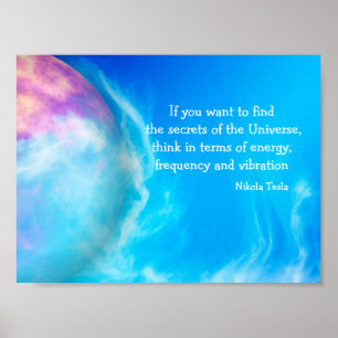 Tesla Quote Secrets of the Universe Poster