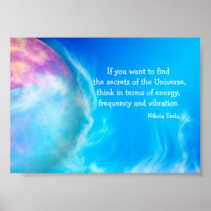 Tesla Quote Secrets of the Universe Poster