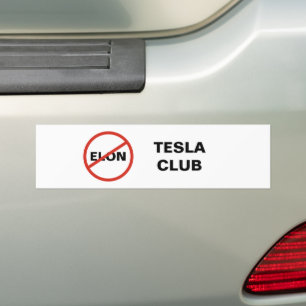 Tesla - Simple ANTI ELON TESLA CLUB Bumper Sticker
