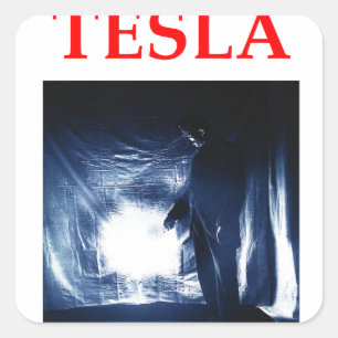 tesla square sticker