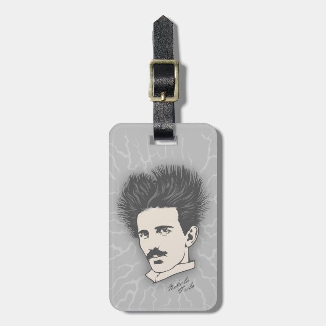 Tesla Static II Luggage Tag (Front Vertical)