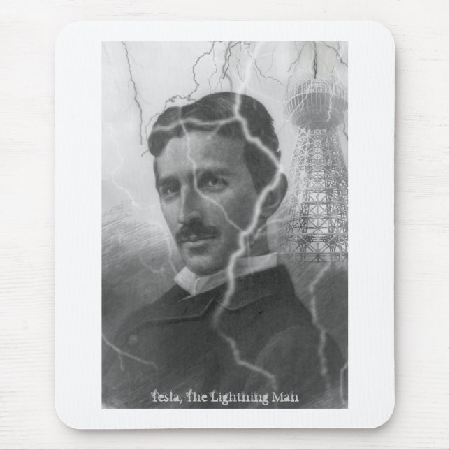 Tesla, The Lightning Man Mouse Mat (Front)
