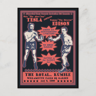 Tesla v. Edison Postcard
