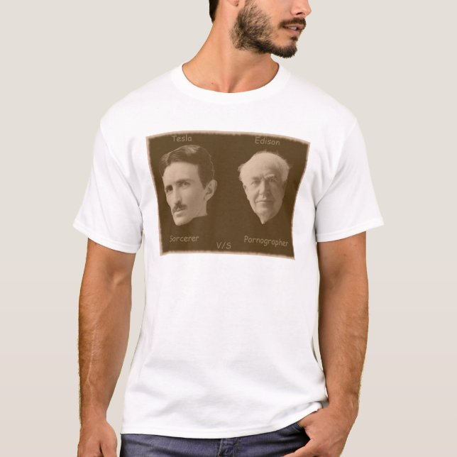 Tesla V/S Edison T-Shirt (Front)