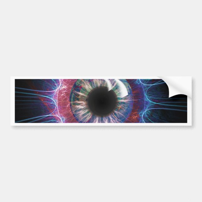 Tesla's Eye Fractal Design Bumper Sticker (Front)