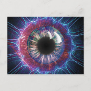 Tesla's Eye Fractal Design Postcard