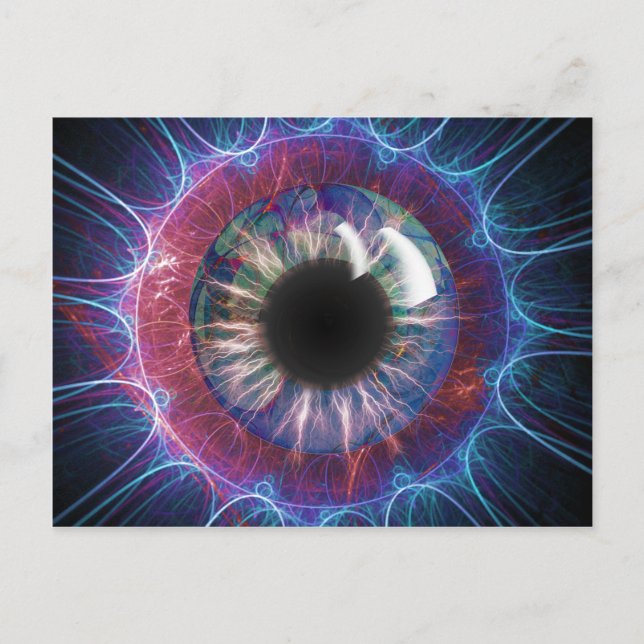 Tesla's Eye Fractal Design Postcard (Front)