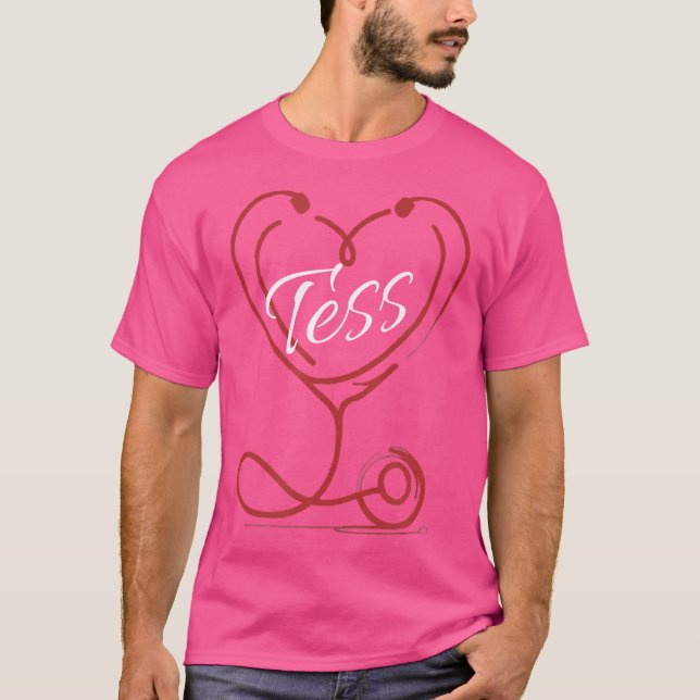 Tess A Nurse Gift Cute Doctor Designer Personalise T-Shirt (Front)