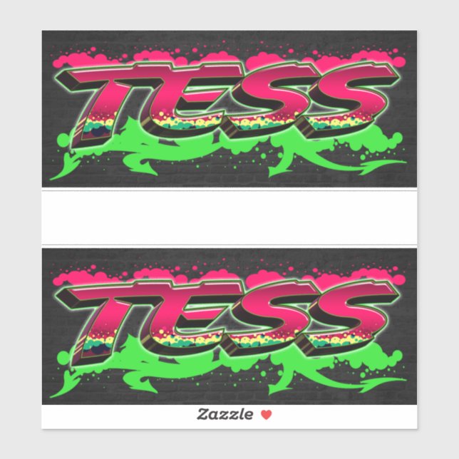 Tess First Name Name Graffiti Decal Sticker (Sheet)