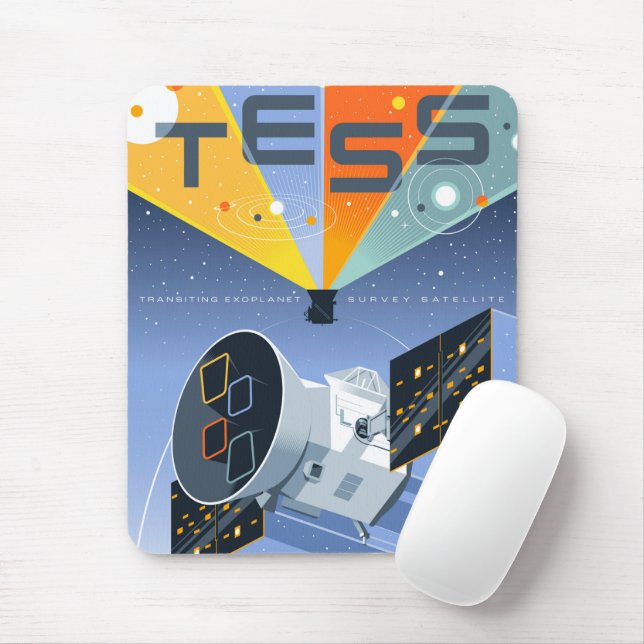 Tess Space Telescope Poster. Mouse Mat (With Mouse)