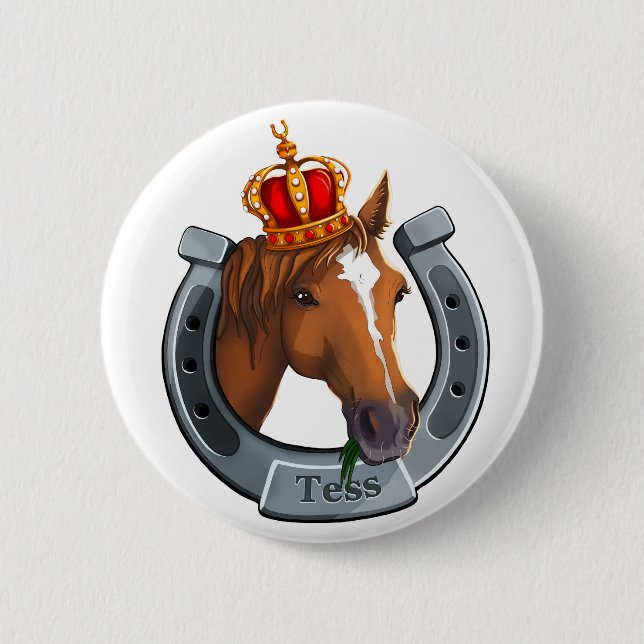 Tess the Queen mare 6 Cm Round Badge (Front)