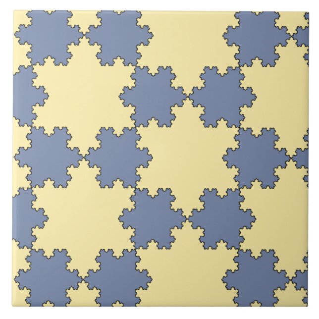 Tessellated Koch Snowflakes (Fractal Pattern) Tile (Front)