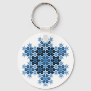 Tessellated Koch Snowflakes Key Ring