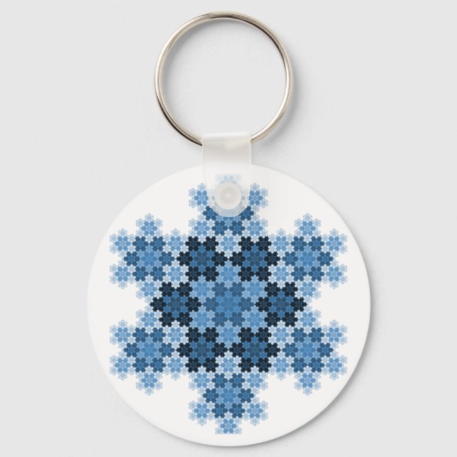 Tessellated Koch Snowflakes Key Ring (Front)