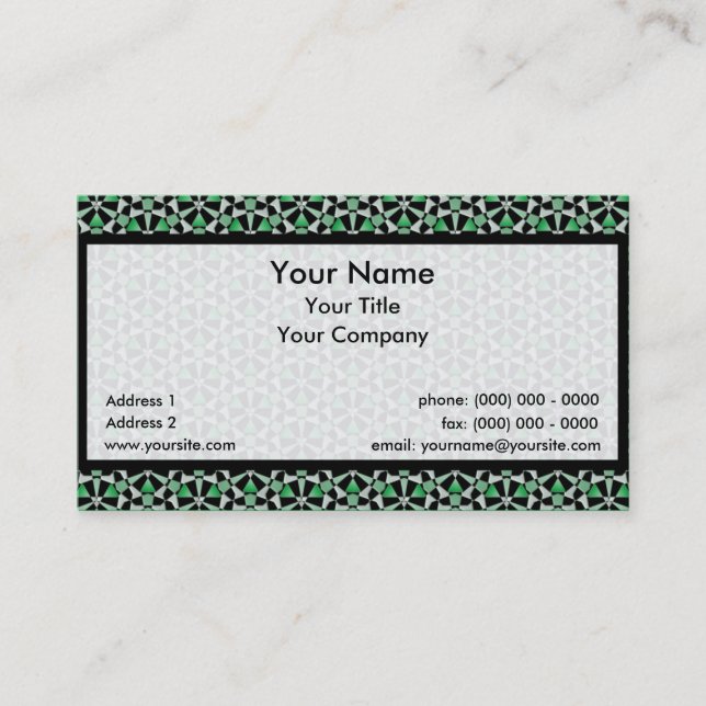 Tessellation 639 Lg Any Colour Business Card (Front)