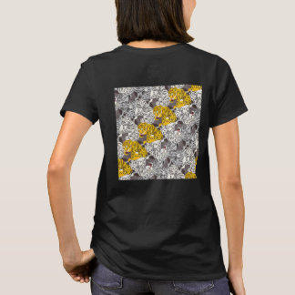 Tessellation of tiger and bat tiles (YWGL_BW) T-Shirt