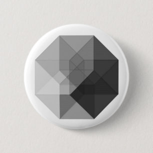 Tesseract (greyscale) 6 cm round badge