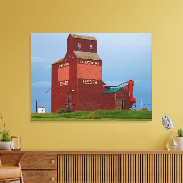 Tessier Grain Elevator Canvas Print (Insitu(LivingRoom))