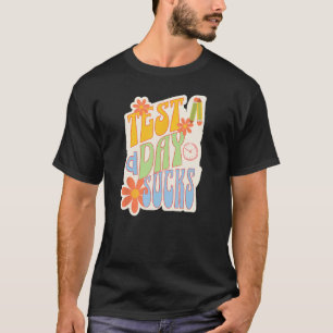 Test Day 70s Vintage Flowers Peace Sign for Studen T-Shirt