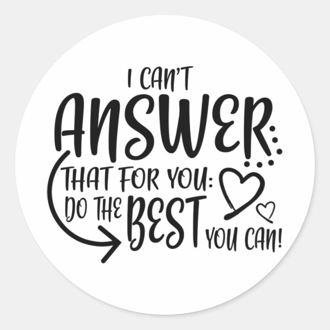 Test Day Exam Proctor Testing Cute  Classic Round Sticker (Front)