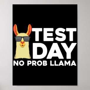 Test Day For Men Women Llama Teacher Testing Day S Poster