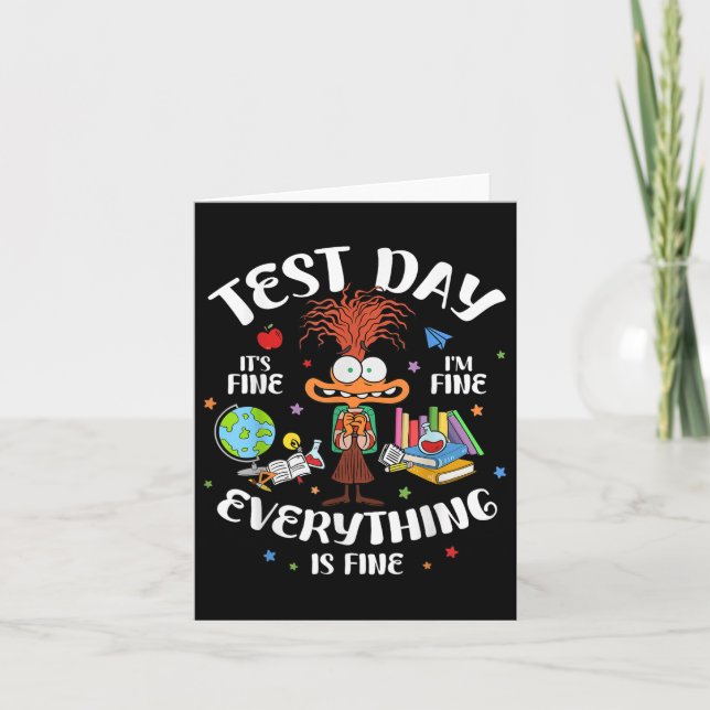 Test Day Its Fine Im Fine Everything Is Fine Testi Card (Front)