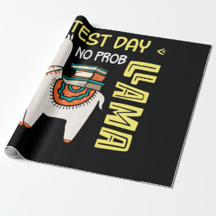 Test Day Llama Teacher Exam Testing Teaching Wrapping Paper