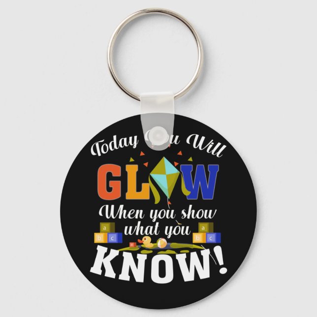 Test Day Mode On Teacher Testing Ideas School Key Ring (Front)