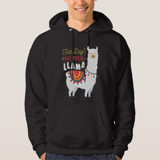 Test Day No Prob Llama Standardised Testing Day Te Hoodie (Front)