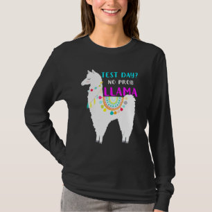 Test Day No Prob Llama Teacher Exam Testing T-Shirt