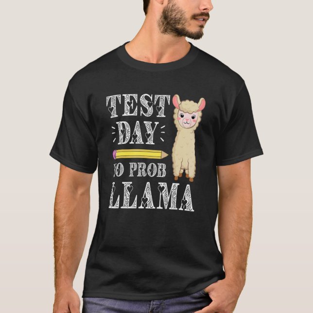Test Day No Prob Llama Testing Day  Test Day Teach T-Shirt (Front)