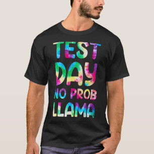 Test Day No Prob Llama Tye Die Teacher Testing Day T-Shirt