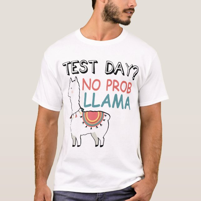 test day prob llama t-shirts (Front)