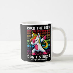 Test Day Rock The Test Dabbing Unicorn Boys Girls Coffee Mug