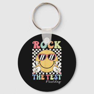 Test Day Rock The Test Motivational Teacher Testin Key Ring