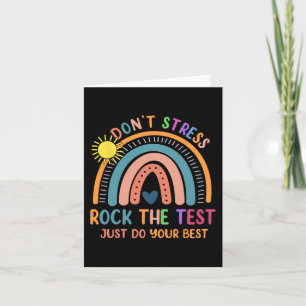 Test Day Rock The Test Rainbow Gifts Teacher Stude Card
