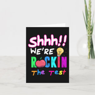 Test Day Rock The Test Rainbow Teacher Student Card