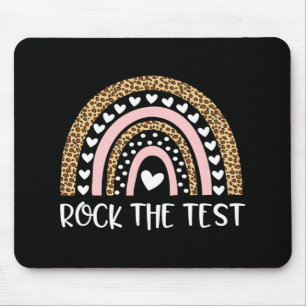 Test Day Rock The Test Teacher Rainbow Leopard Stu Mouse Mat