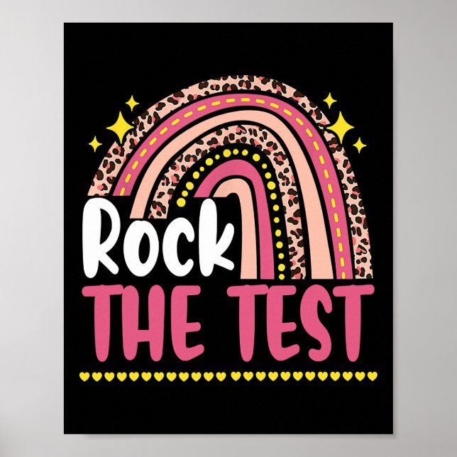 Test Day Rock The Test Teacher Testing Day Poster (Front)