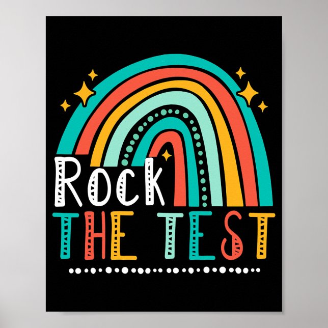 Test Day Rock The Test Teacher Testing Day Poster (Front)