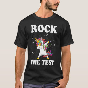 Test Day Rock The Test Teacher Testing Day Unicorn T-Shirt