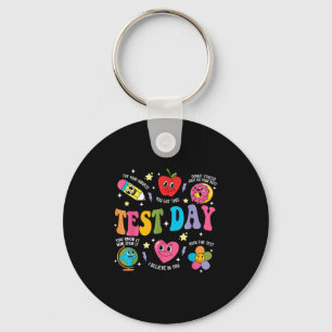 Test Day Rock The Test Testing Day Motivational Te Key Ring
