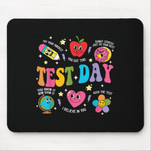 Test Day Rock The Test Testing Day Motivational Te Mouse Mat