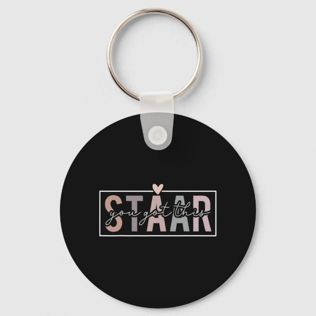 Test Day Teacher Exam Leopard Testing Day You Got  Key Ring (Front)