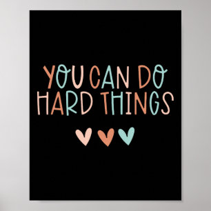 Test Day Teacher You Can Do Hard Things Women Kids Poster