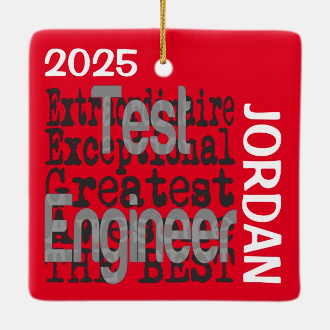 Test Engineer Extraordinaire CUSTOM Ceramic Ornament (Back)