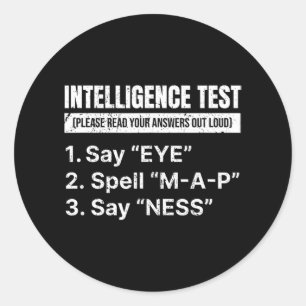 Test Eye Map Funny Adult Dad Joke Father Day Classic Round Sticker