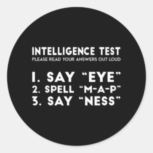 Test Eye Map Ness Funny Joke Father's Day  Classic Round Sticker