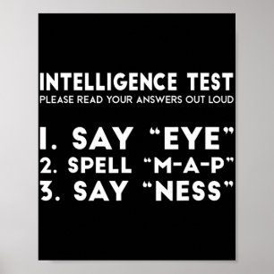 Test Eye Map Ness Funny Joke Father's Day Poster